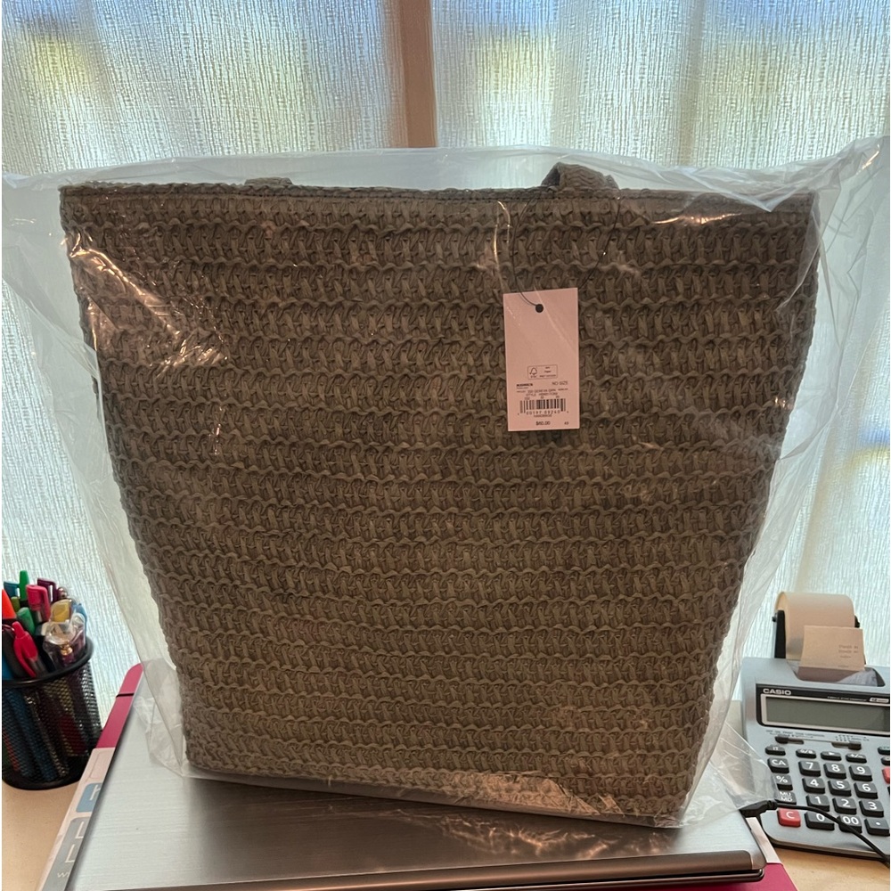 New unopened Sonoma Good for Life Straw Shopper Tote Bag